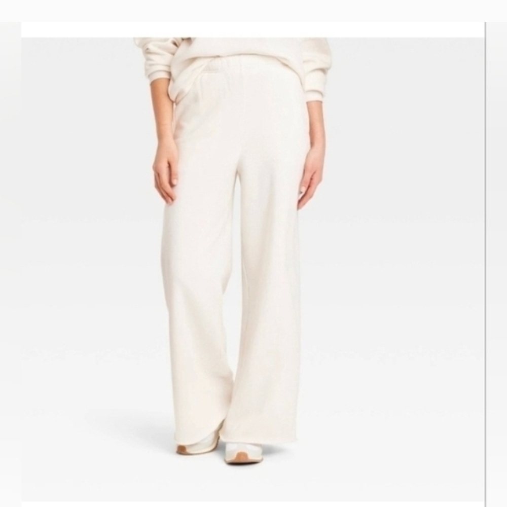 Grayson Threads Mother Wide Leg Sweatpants Womens Large Elastic Waist CreamInse